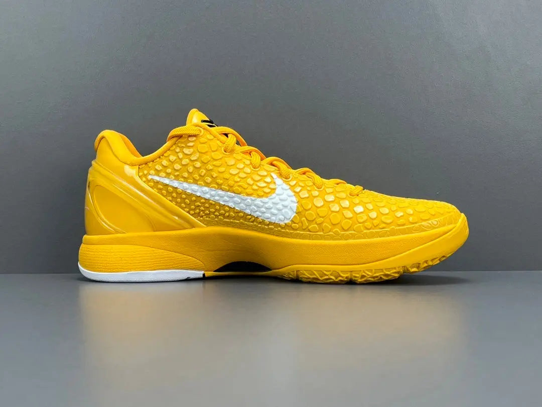 Nike Kobe 6 Protro Off-White yellow basketball shoes with bold collaborative design
