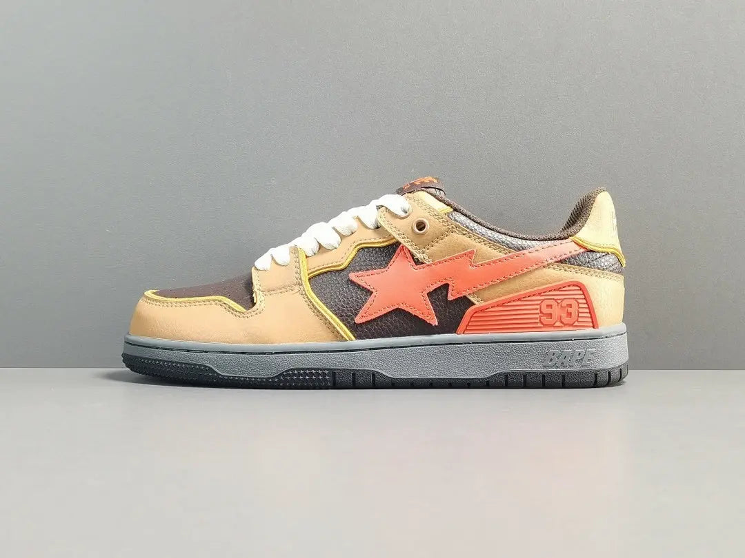 BAPE SK8 STA sneakers brown orange streetwear premium casual stylish shoes
