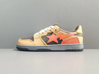 BAPE SK8 STA sneakers brown orange streetwear premium casual stylish shoes