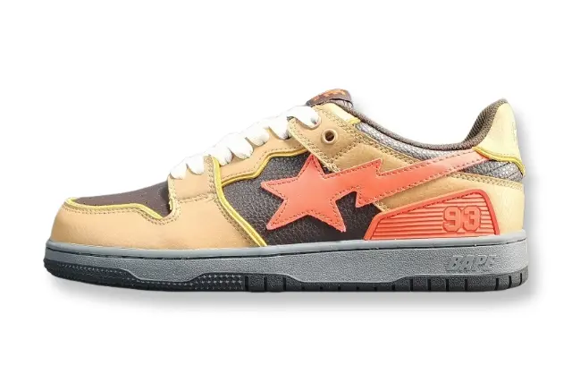 BAPE SK8 STA sneakers brown orange streetwear premium casual stylish shoes