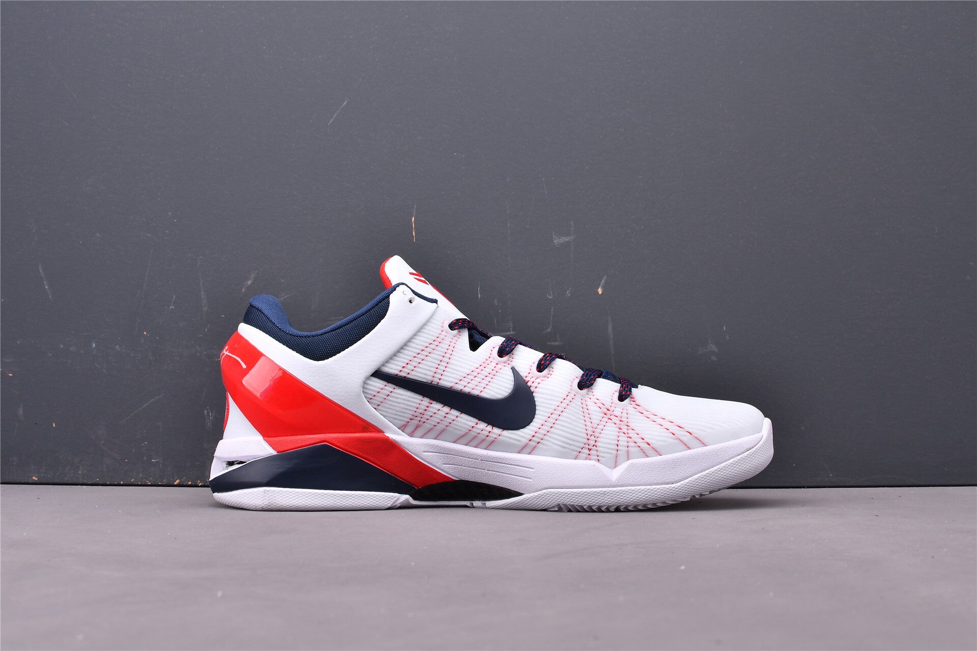 Nike Kobe 7 USA Olympic basketball shoes red, white, and blue patriotic design

