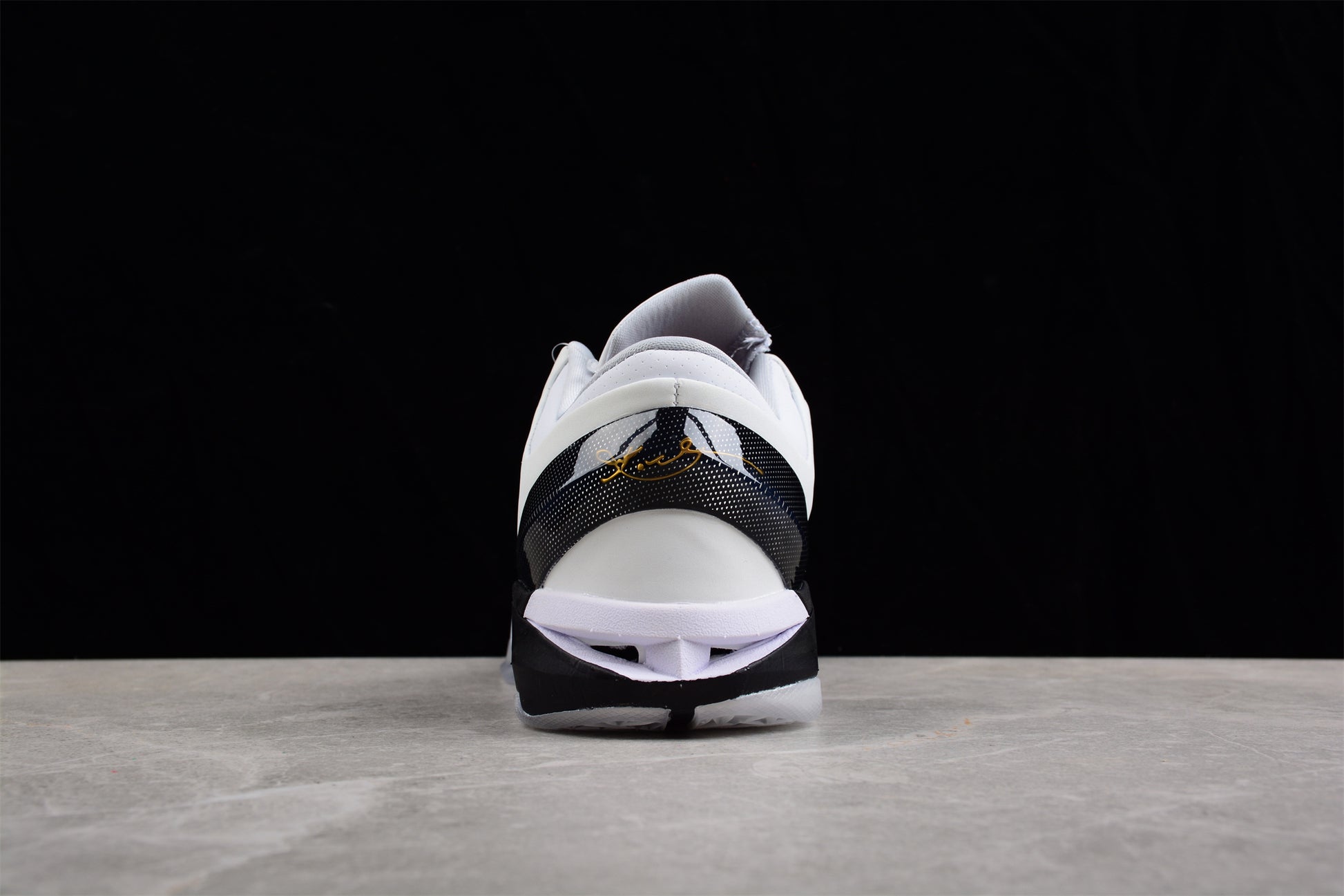 Nike Kobe 7 Elite Home basketball shoes white with purple and gold Lakers accents
