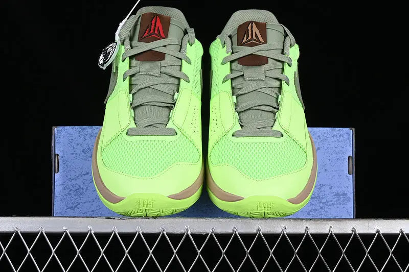 nike ja 1 x halloween zombie basketball shoes side view with spooky halloween colorway and edgy design