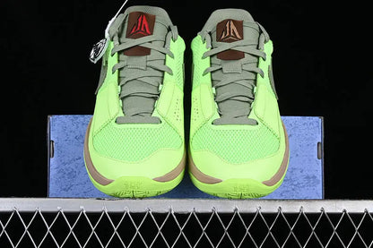 nike ja 1 x halloween zombie basketball shoes side view with spooky halloween colorway and edgy design