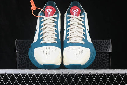 Side profile of the Nike Kobe 5 Protro Caitlin Clark Coconut Milk Bright Spruce