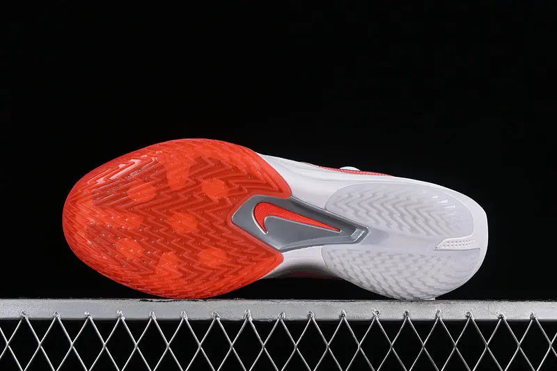 Nike Air Zoom GT Cut 3 White Picante Red basketball shoes front view high performance sneakers