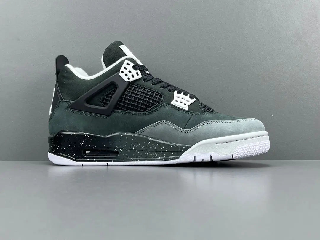Air Jordan 4 Fear sneakers side view dark retro basketball shoes iconic design