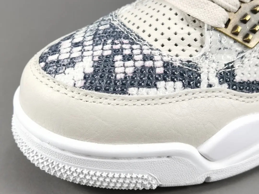 Air Jordan 4 Snakeskin sneakers side view luxury textured retro basketball shoes