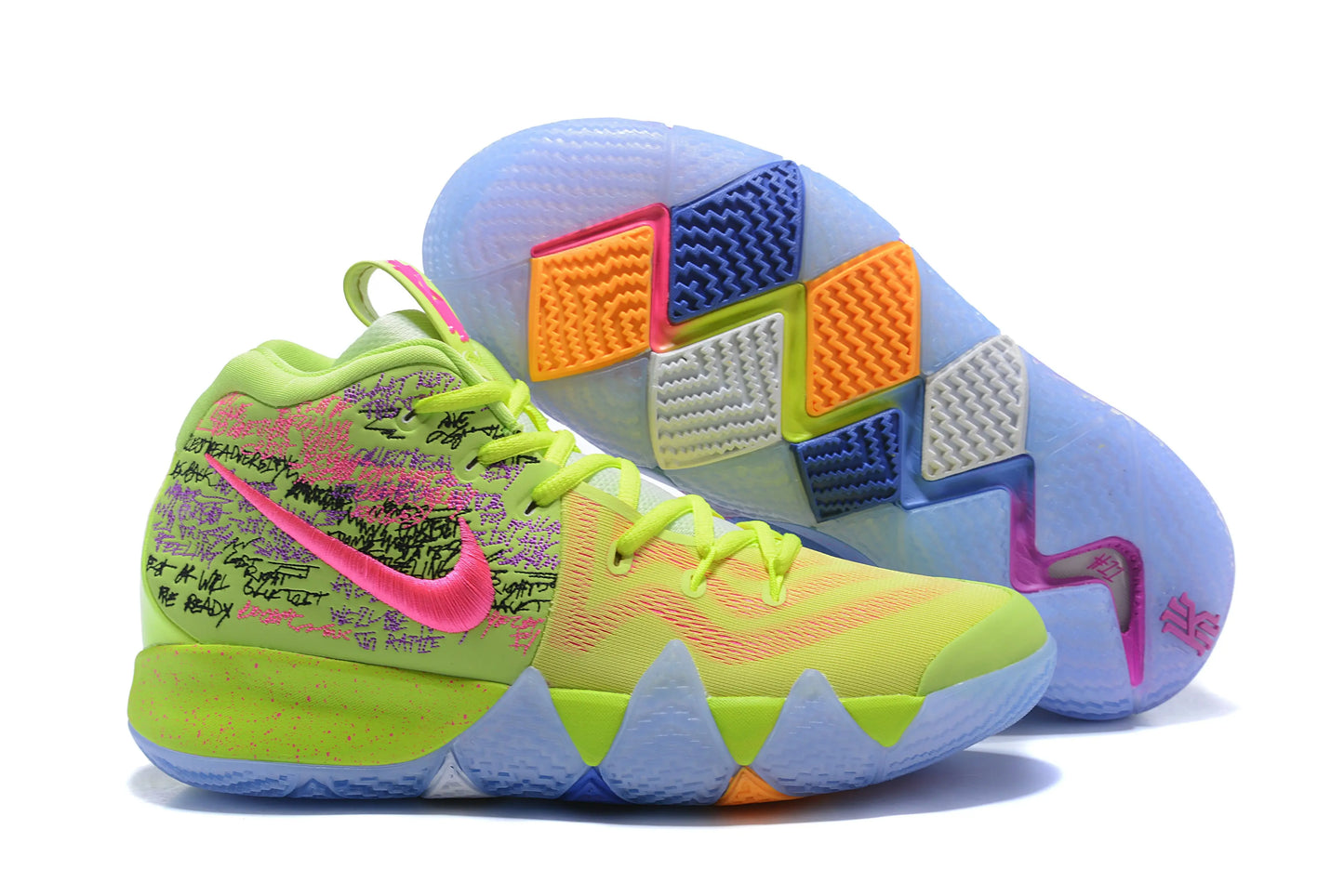 Nike Kyrie 4 x Confetti basketball shoes – low-top sneakers with multicolor confetti design and Zoom Air cushioning
