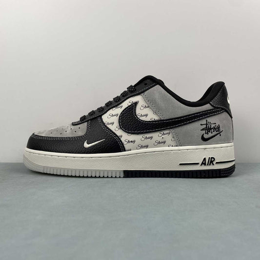 NIKE AIR FORCE 1 x STUSSY CUSTOM BLACK Replico