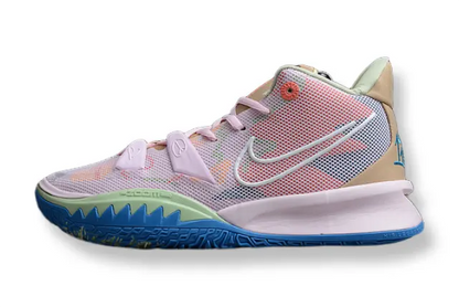 Nike Kyrie 7 x 1 World 1 People Pink basketball shoes – pink low-top sneakers with Zoom Air cushioning and bold performance design
