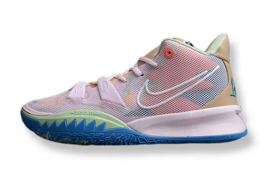 Nike Kyrie 7 x 1 World 1 People Pink basketball shoes – pink low-top sneakers with Zoom Air cushioning and bold performance design