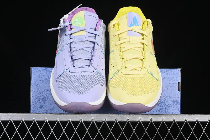 nike ja 1 x eybl nationals basketball shoes side view with vibrant eybl nationals colorway