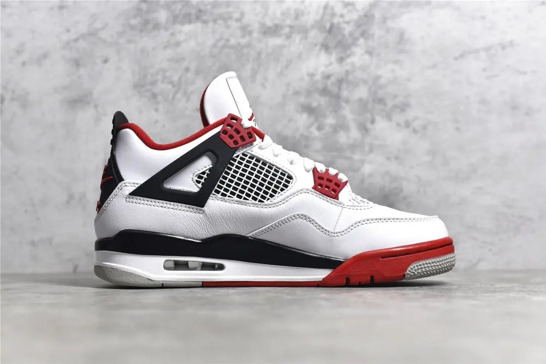 Air Jordan 4 Fire Red white black red sneakers iconic men's shoes
