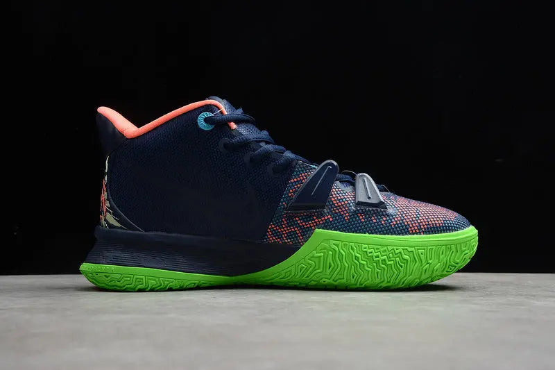 Nike Kyrie 7 x Midnight Navy basketball shoes – low-top sneakers with dark navy colorway and Zoom Air cushioning