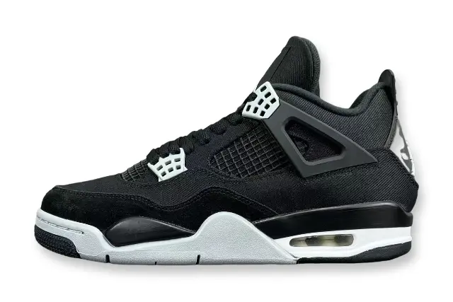 Air Jordan 4 Black Canvas black white sneakers premium men's shoes
