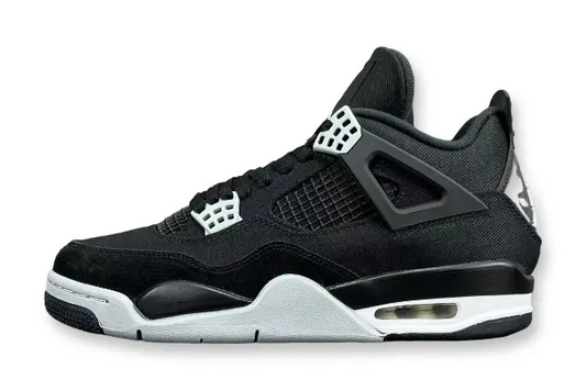 Air Jordan 4 Black Canvas black white sneakers premium men's shoes
