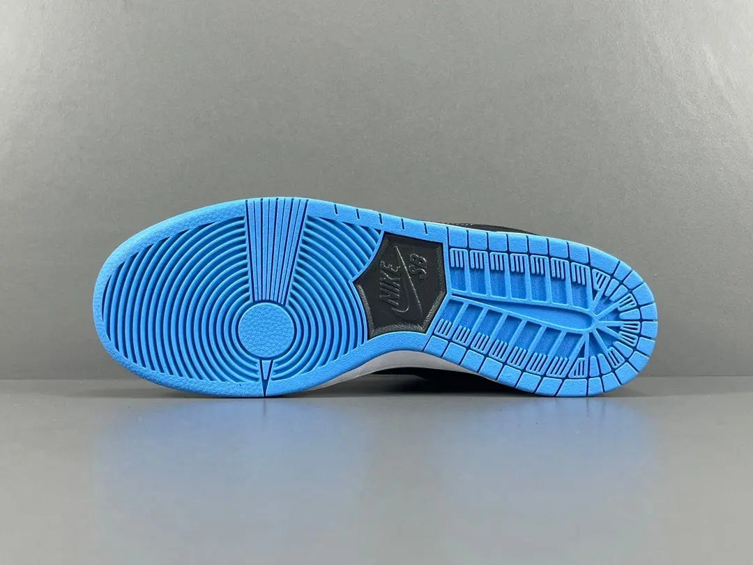 Nike SB Dunk Low Black University Blue sneaker premium leather suede limited edition skateboarding streetwear shoe