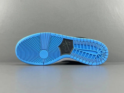 Nike SB Dunk Low Black University Blue sneaker premium leather suede limited edition skateboarding streetwear shoe