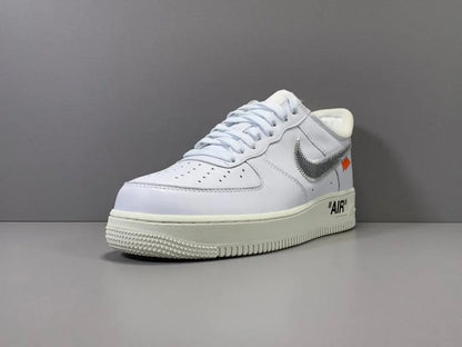 Nike Air Force 1 Off-White sneaker with deconstructed design and zip tie
