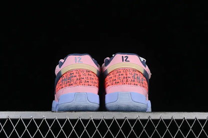 nike ja 1 x day one soft pink basketball shoes side view with fresh soft pink colorway