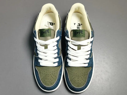 BAPE SK8 STA sneakers army green streetwear premium casual stylish shoes