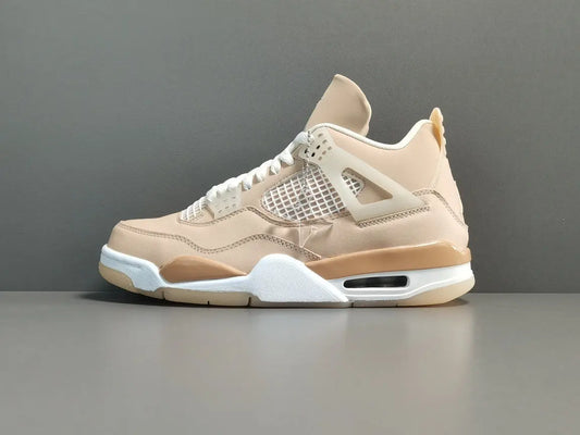 Air Jordan 4 Retro Shimmer white silver sneakers premium women's shoes
