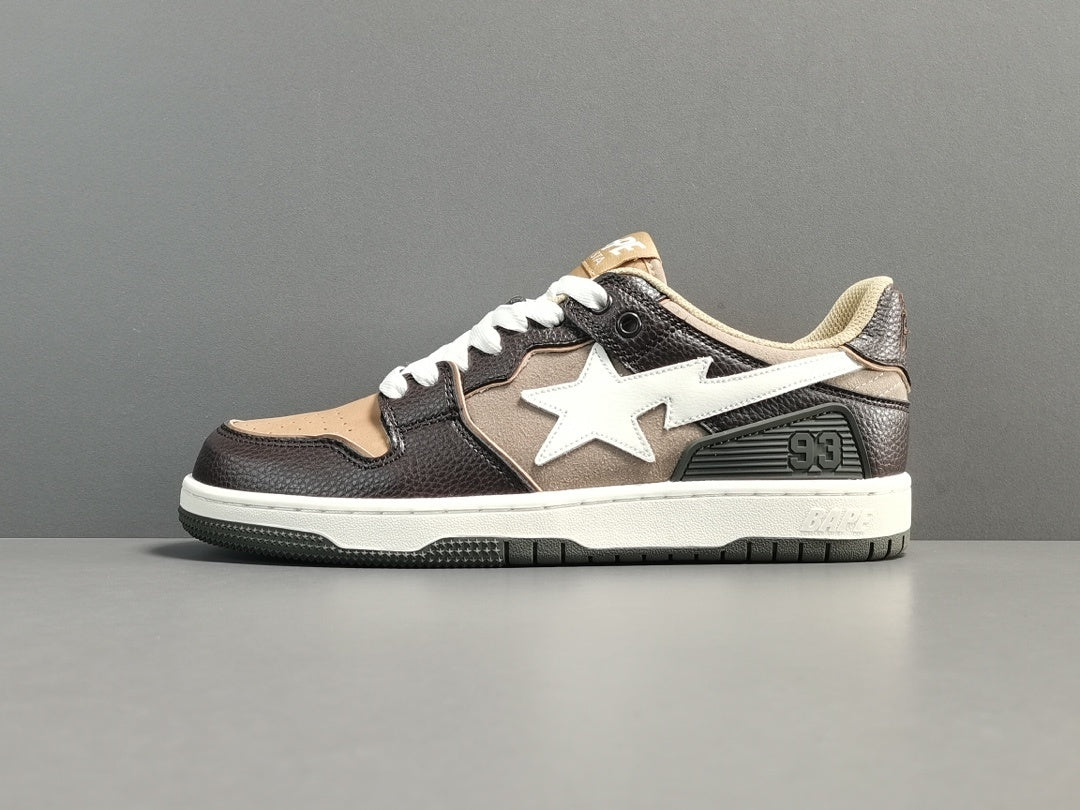 BAPE SK8 STA sneakers brown ivory streetwear premium casual stylish shoes
