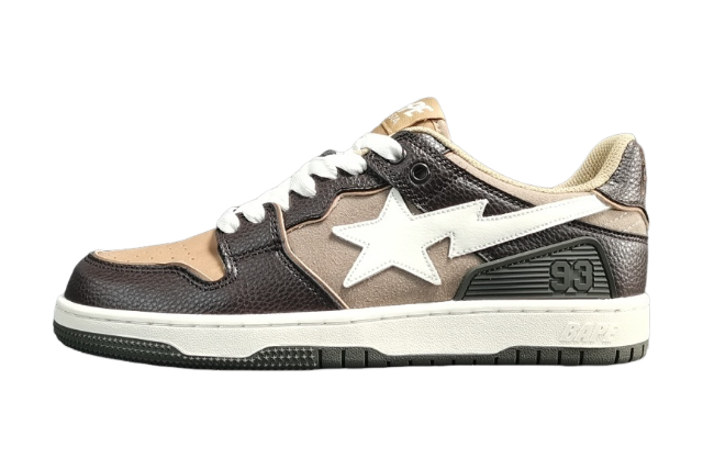BAPE SK8 STA sneakers brown ivory streetwear premium casual stylish shoes