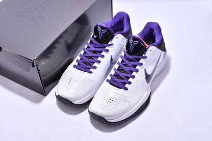 Nike Zoom Kobe 5 x Inline basketball shoes in black and white colorway
