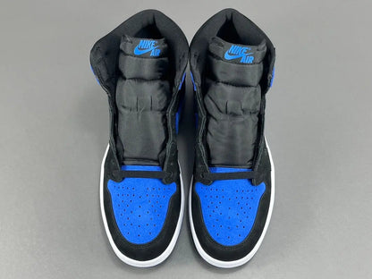 Air Jordan 1 High OG Royal Reimagined side view blue white leather sneaker
