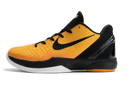 Nike Kobe 6 Protro Lightbulb edition sneakers in bright yellow with sleek low-top design.
