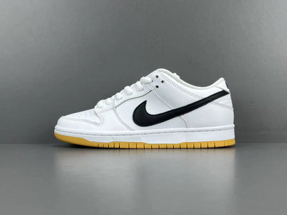 Nike SB Dunk Low White Gum skate shoes premium leather gum sole