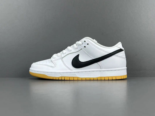 Nike SB Dunk Low White Gum skate shoes premium leather gum sole