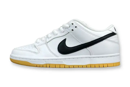 Nike SB Dunk Low White Gum skate shoes premium leather gum sole