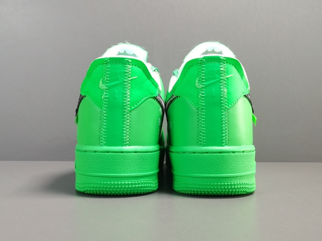 Nike Air Force 1 x Off-White Brooklyn with green leather upper and signature zip tie