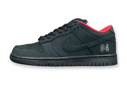 Nike SB Dunk Supreme 94 Black low top sneaker side view all black
