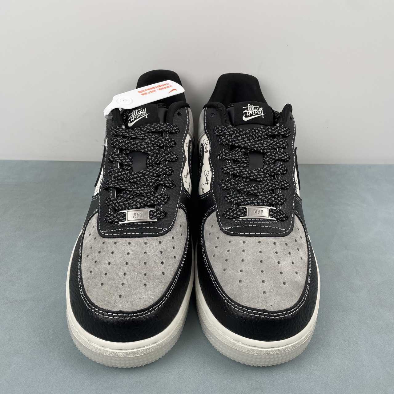 NIKE AIR FORCE 1 x STUSSY CUSTOM BLACK Replico