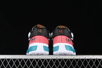 nike ja 1 x reverse scratch basketball shoes side view with bold inverted scratch colorway