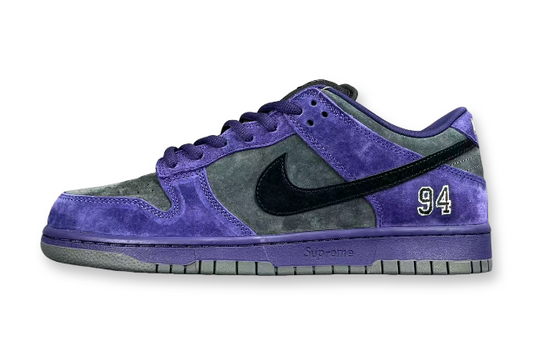 Nike SB Dunk Low x Supreme 94 Ink sneaker in deep blue leather
