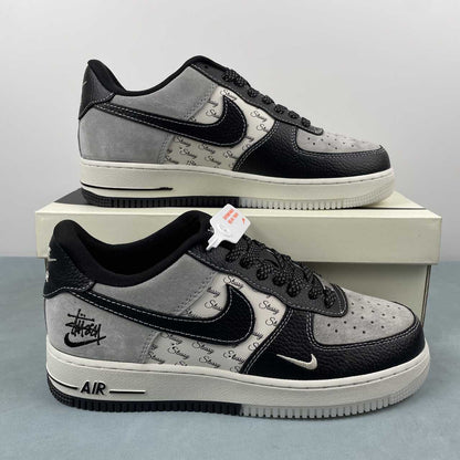 NIKE AIR FORCE 1 x STUSSY CUSTOM BLACK Replico