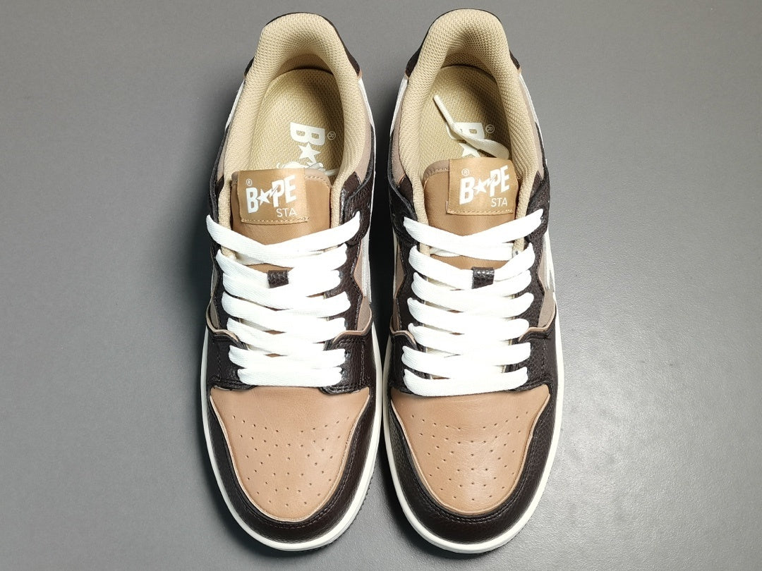 BAPE SK8 STA sneakers brown ivory streetwear premium casual stylish shoes