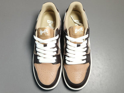 BAPE SK8 STA sneakers brown ivory streetwear premium casual stylish shoes