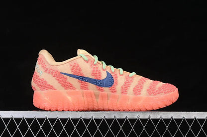 nike ja 3 x daybreak basketball shoes side view with clean sunrise inspired colorway