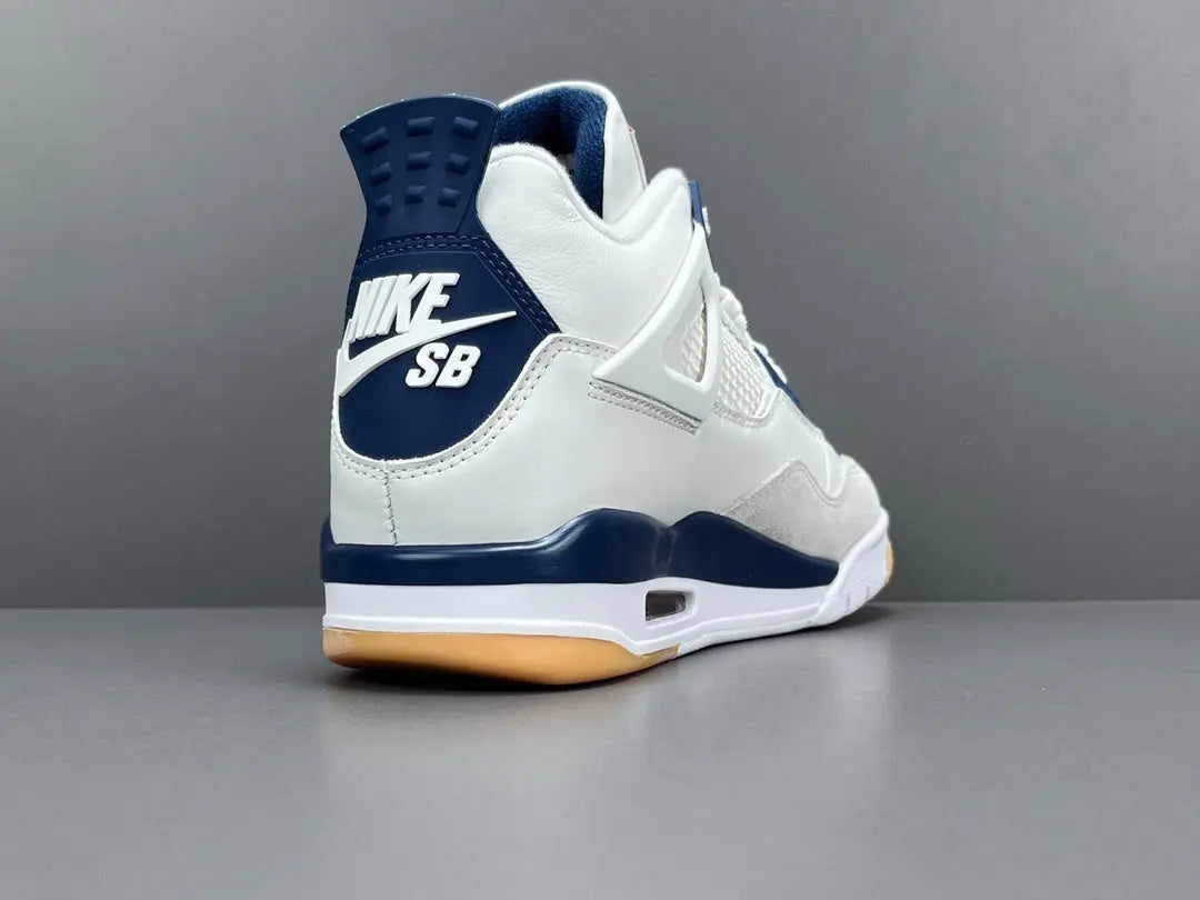 Air Jordan 4 SB Navy sneakers side view skate collaboration retro basketball shoes
