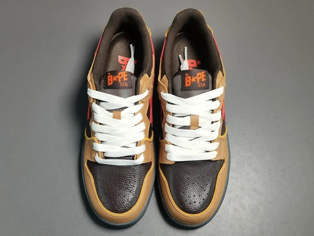 BAPE SK8 STA sneakers brown orange streetwear premium casual stylish shoes