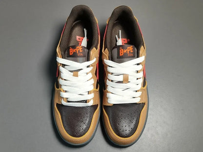 BAPE SK8 STA sneakers brown orange streetwear premium casual stylish shoes