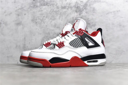 Air Jordan 4 Fire Red white black red sneakers iconic men's shoes
