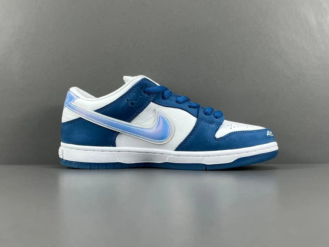 Nike SB Dunk Low Born X Raised One Block At A Time limited edition white blue silver sneaker