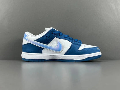 Nike SB Dunk Low Born X Raised One Block At A Time limited edition white blue silver sneaker